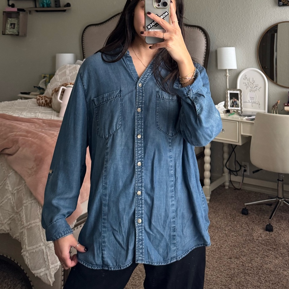 Chico's Blue Denim Top
